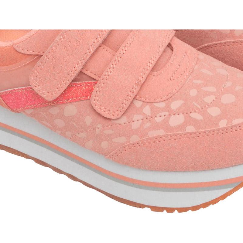 Zapatilla Urbana De Niña Con Plataforma Rosado - Louicid