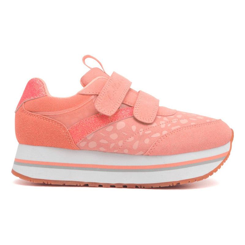 Zapatilla Urbana De Niña Con Plataforma Rosado - Louicid