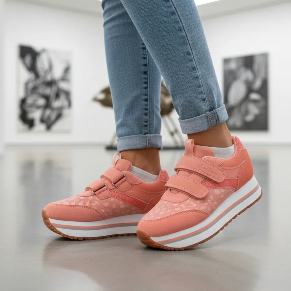 Zapatilla Urbana Plataforma Niña Rosado - Louicid