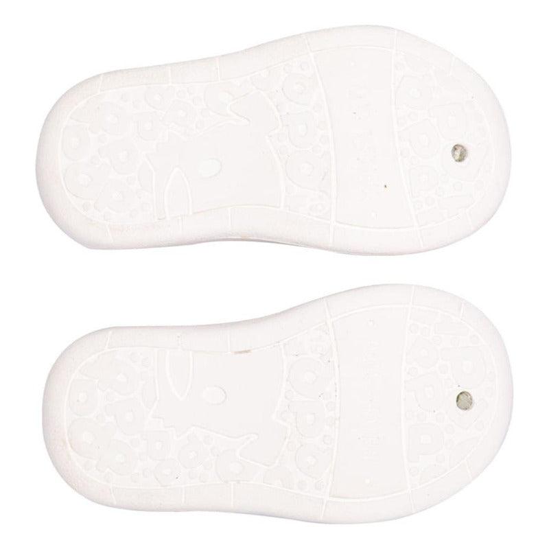 Zapato Reina Bebe Niña Flores Y Hojitas Blanco - Louicid