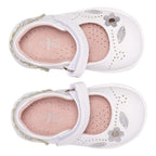 Zapato Reina Bebe Niña Flores Y Hojitas Blanco - Louicid