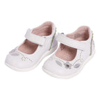 Zapato Reina Bebe Niña Flores Y Hojitas Blanco - Louicid