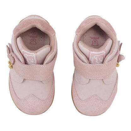 Zapato Bebé Niña Aplicación Mariposa En Velcro Rosado - Louicid