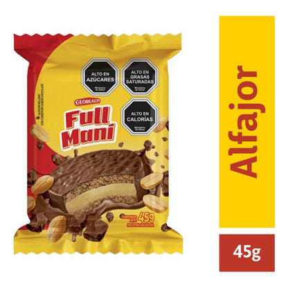 Alfajor Con Cobertura Sabor Chocolate 45gr Full Maní - Louicid