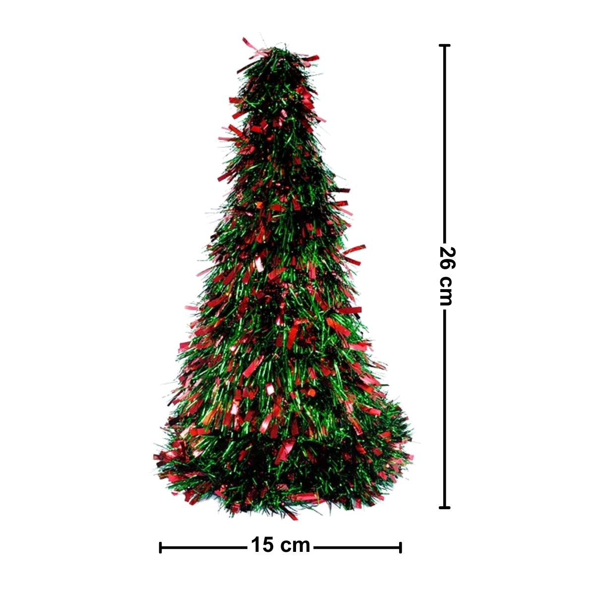 Árbol Navidad Verde Metalizado 26cm Medidas - Louicid