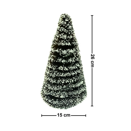 Árbol Navideño Verde con Nieve 26cm Medidas - Louicid