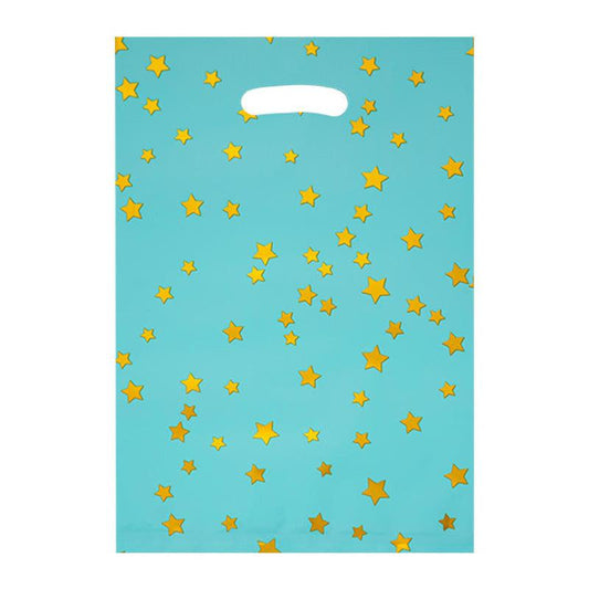 Set 10 Bolsas Metalizadas Con Estrellas Doradas Fiesta Cumpleaños - Louicid