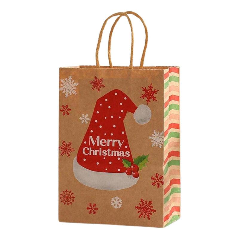 Bolsa Para Regalo Icono Navideño 26x21x10cm Diseño Navidad - Louicid