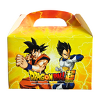 Caja sorpresa temática de Dragon Ball Super vista de frente, perfecta para celebraciones infantiles - Louicid