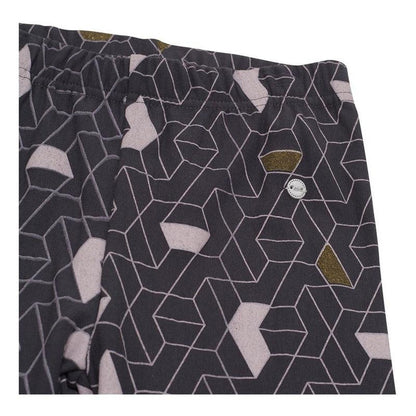 Calza De Niña Gris Oscuro Estampado Geométrico - Louicid