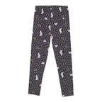 Calza De Niña Gris Oscuro Estampado Geométrico - Louicid