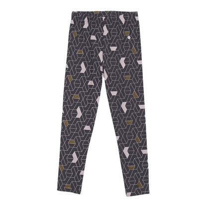 Calza De Niña Gris Oscuro Estampado Geométrico - Louicid