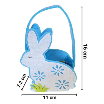 Canasto De Tela Conejo De Pascua 16cm Para Huevos - Louicid