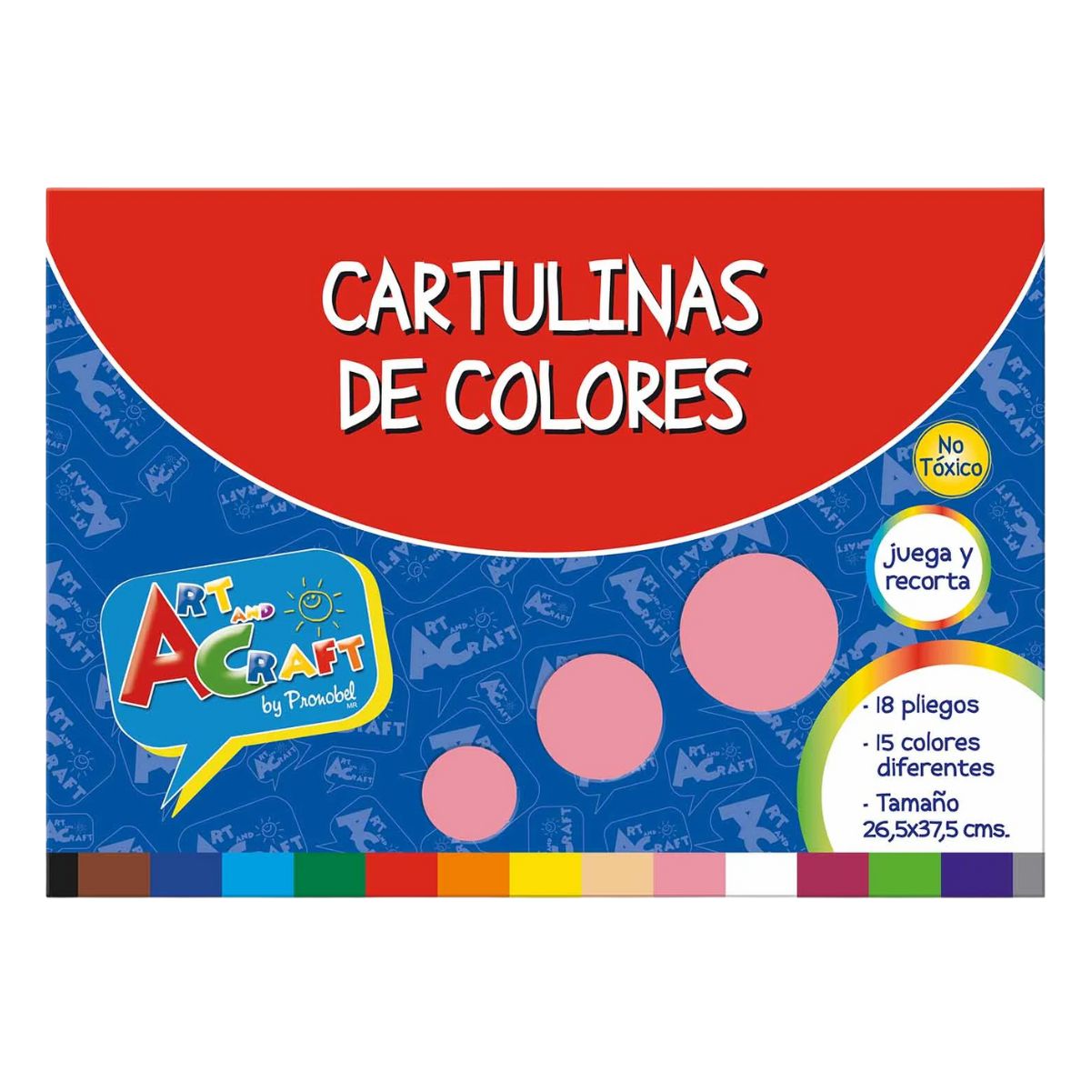 Carpeta block con 18 pliegos de cartulina de colores surtidos tamaño 26.5x37.5cm, ideal para trabajos escolares y manualidades - Louicid