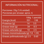 Información nutricional visible del chocolate con maní Full Maní, detalle frontal del empaque - Louicid