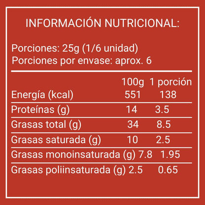Información nutricional visible del chocolate con maní Full Maní, detalle frontal del empaque - Louicid