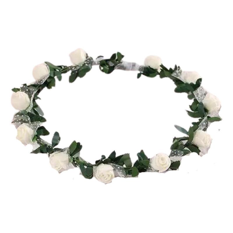 Cintillos Diadema Con Rosas Blanco Para Niñas - Louicid