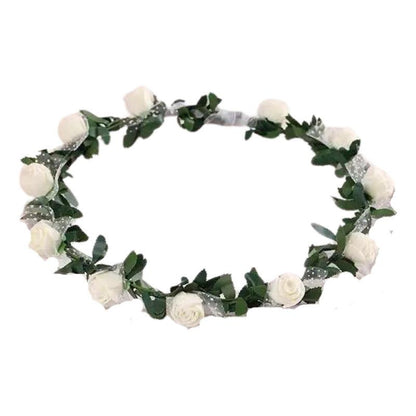 Cintillos Diadema Con Rosas Blanco Para Niñas - Louicid