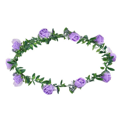 Cintillos Diadema Con Rosas Lila Para Niñas - Louicid