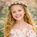 Cintillos Diadema Con Rosas Rosado Para Niña Rubia - Louicid