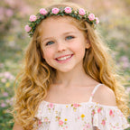 Cintillos Diadema Con Rosas Rosado Para Niña Rubia - Louicid