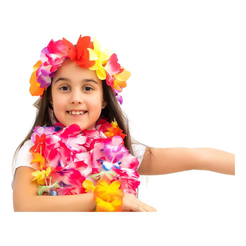 Cintillo Hawaiano Para La Cabeza Flúor Multicolor Glam - Louicid