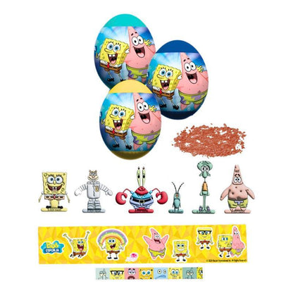 Pack 12 Huevos Sorpresa Bob Esponja 2d Con Stickers Y Caramelo - Louicid