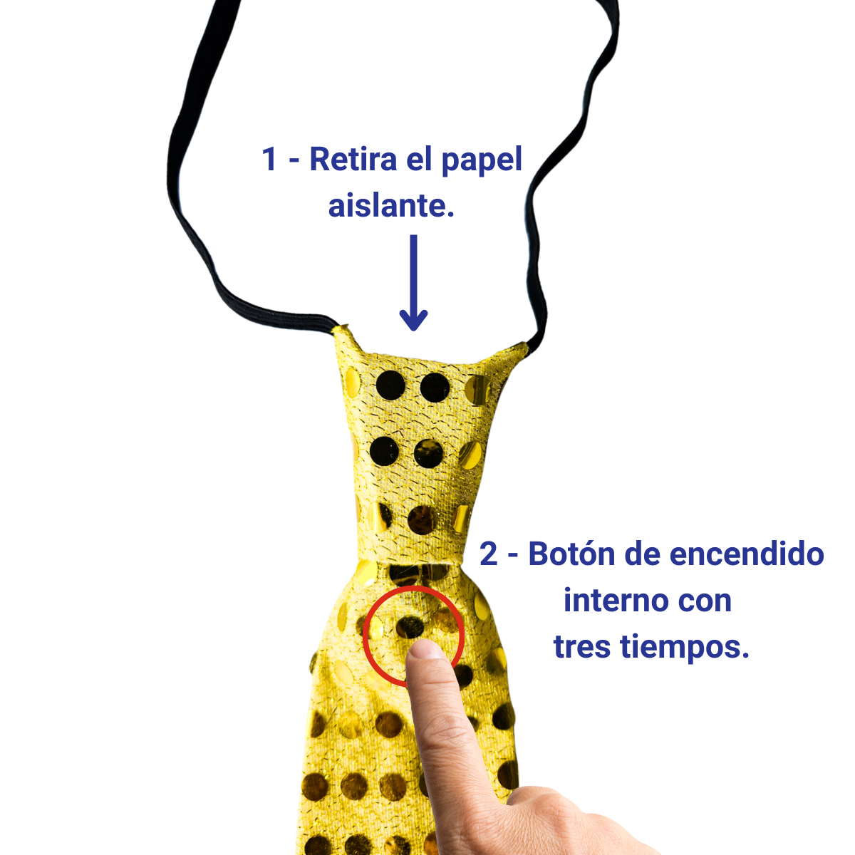 Corbata LED con botón de encendido de tres tiempos - Louicid
