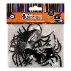 Pack 6 Arañas Negras Para Decoración Halloween - Louicid