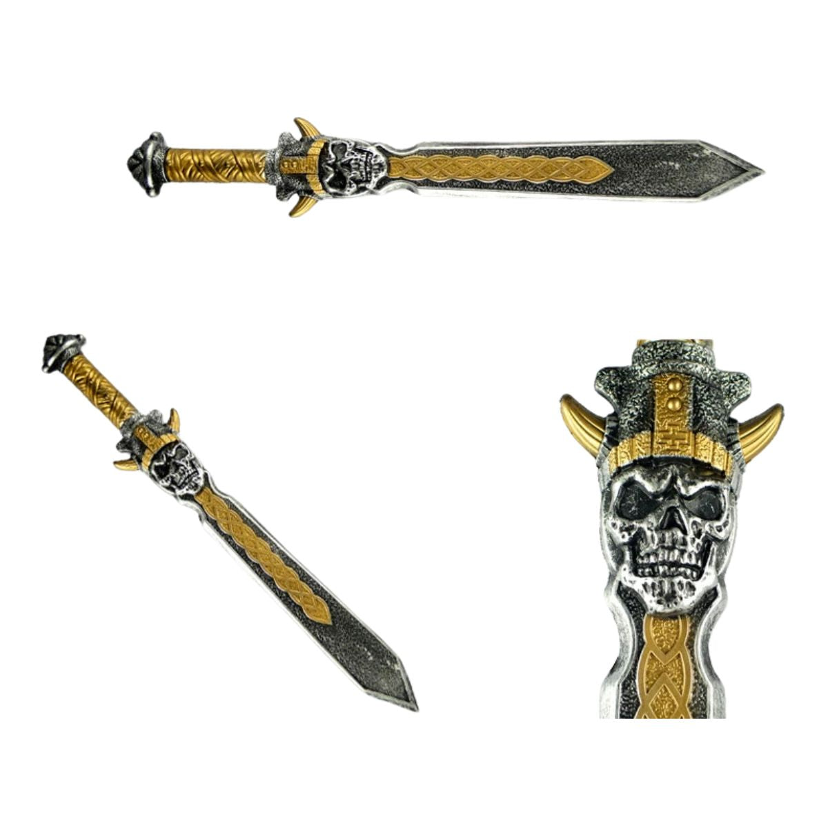 Espada calavera mostrada en diferentes ángulos para destacar su forma y detalles - Louicid