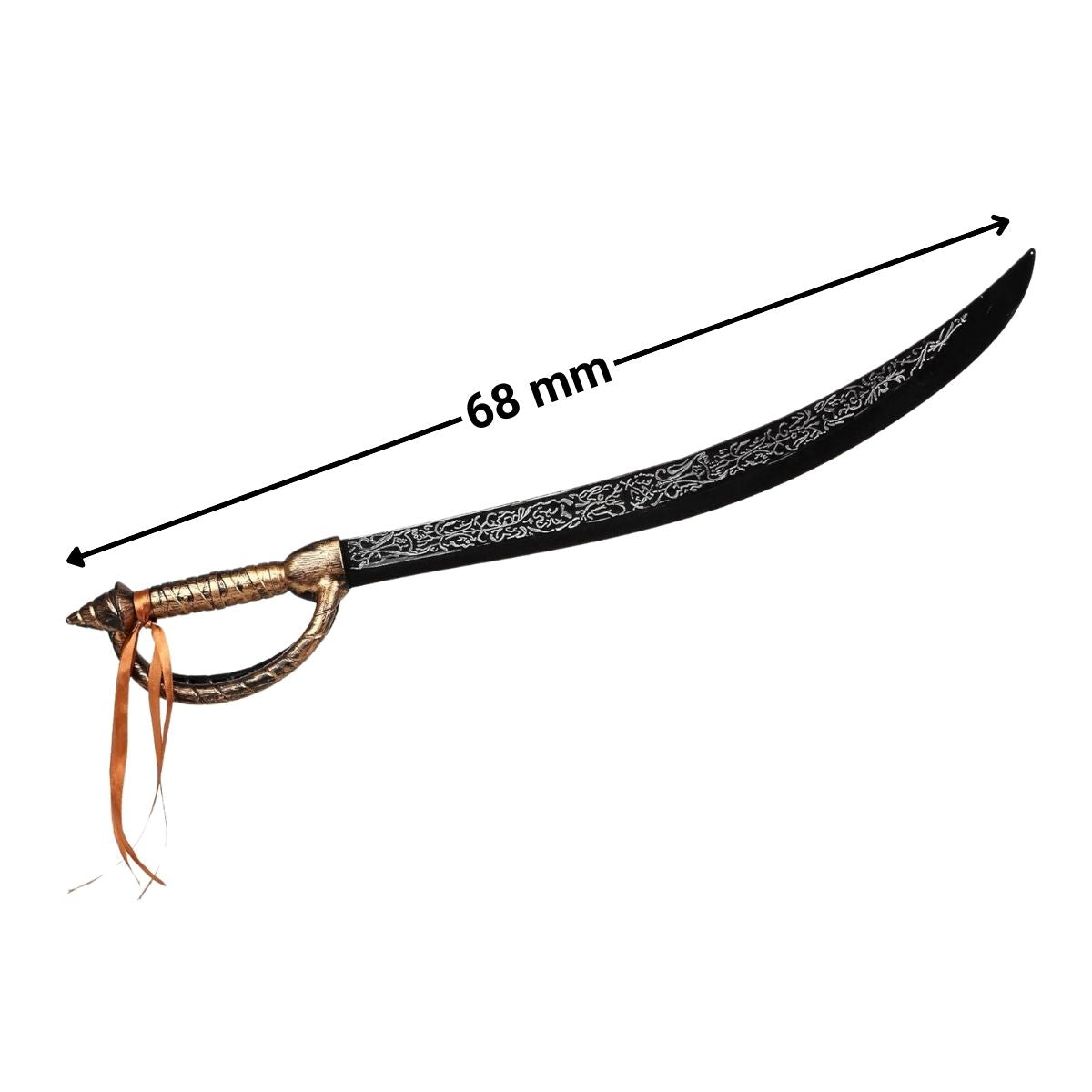 Espada pirata apuntando a la derecha con detalle de medidas, ideal para Halloween - Louicid