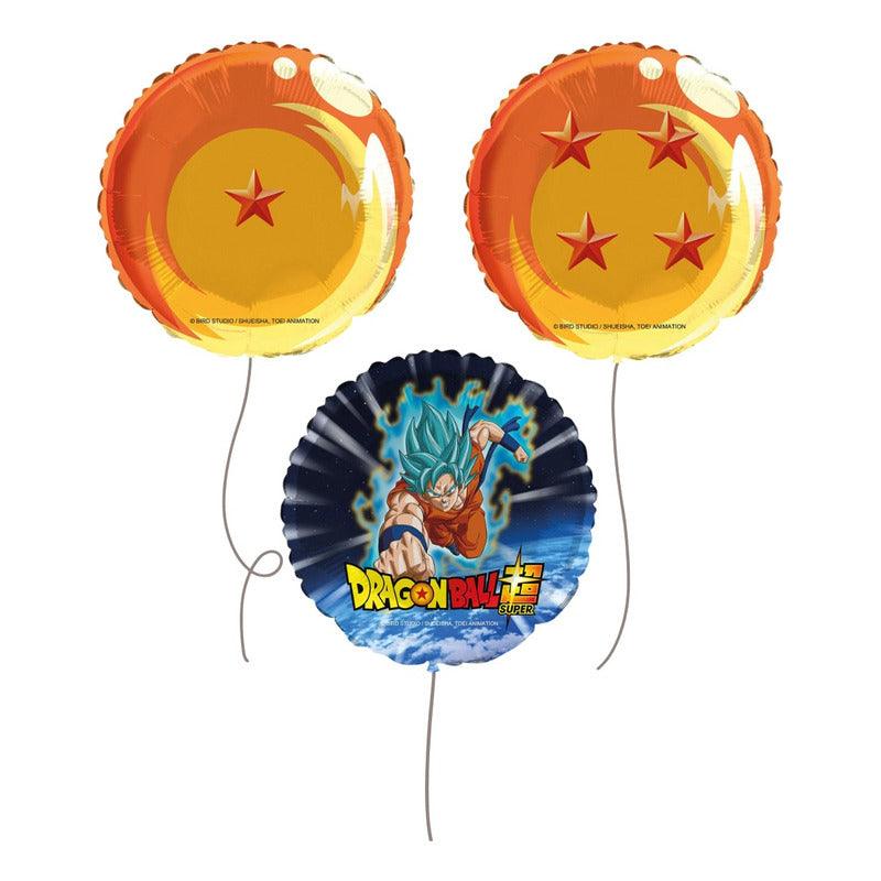 Set 3 Globos Foil Dragon Ball Super Para Cumpleaños - Louicid