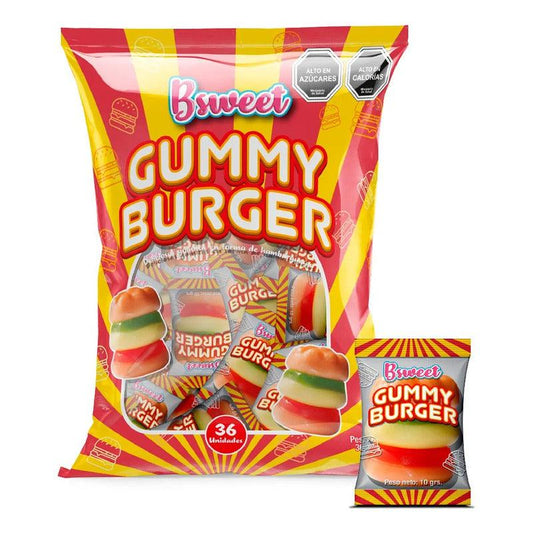 Gomitas Mini Gummy Burguer 36 unidades Dulces Para Cumpleaños - Louicid