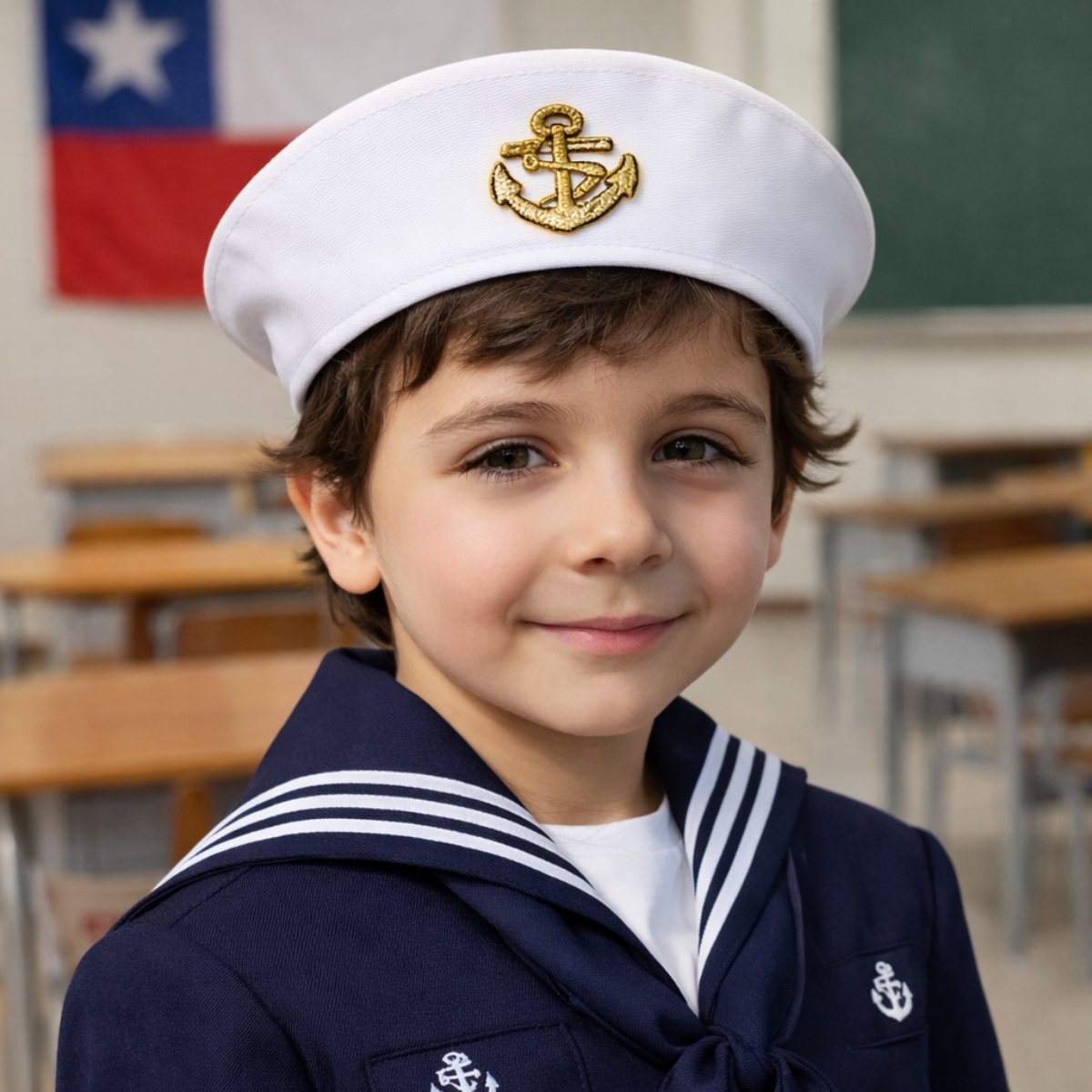 Gorro Marinero Blanco Disfraz Para Niños - Louicid