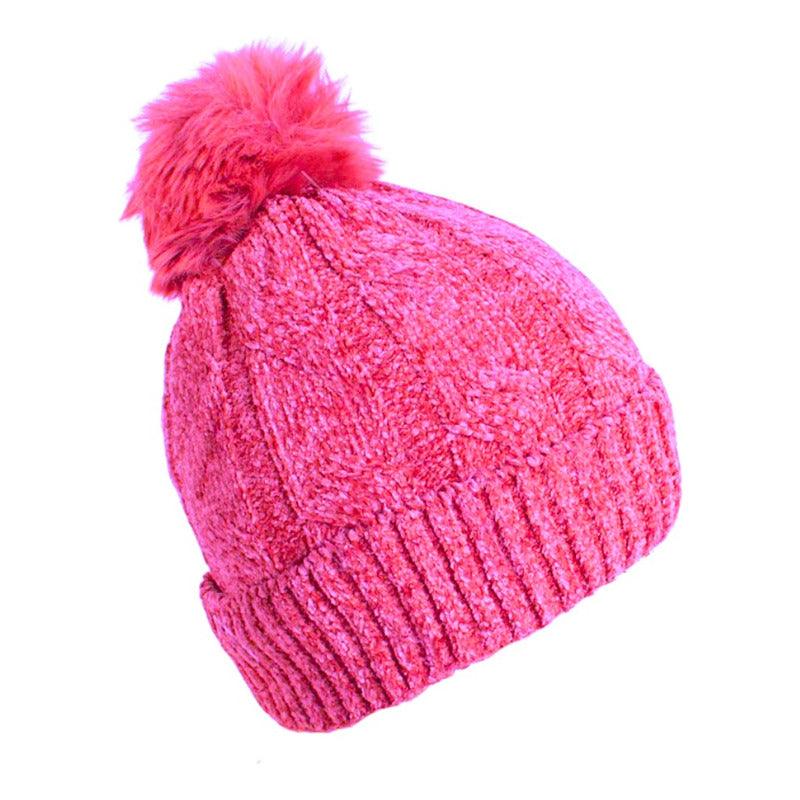 Gorro De Invierno Con Pompón Peludo Estilo Trenzado - Louicid