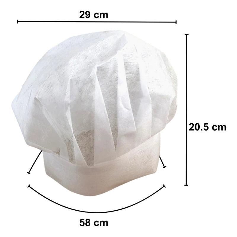 Gorro De Chef O Cocina Blanco Desechable Infantil Unisex - Louicid
