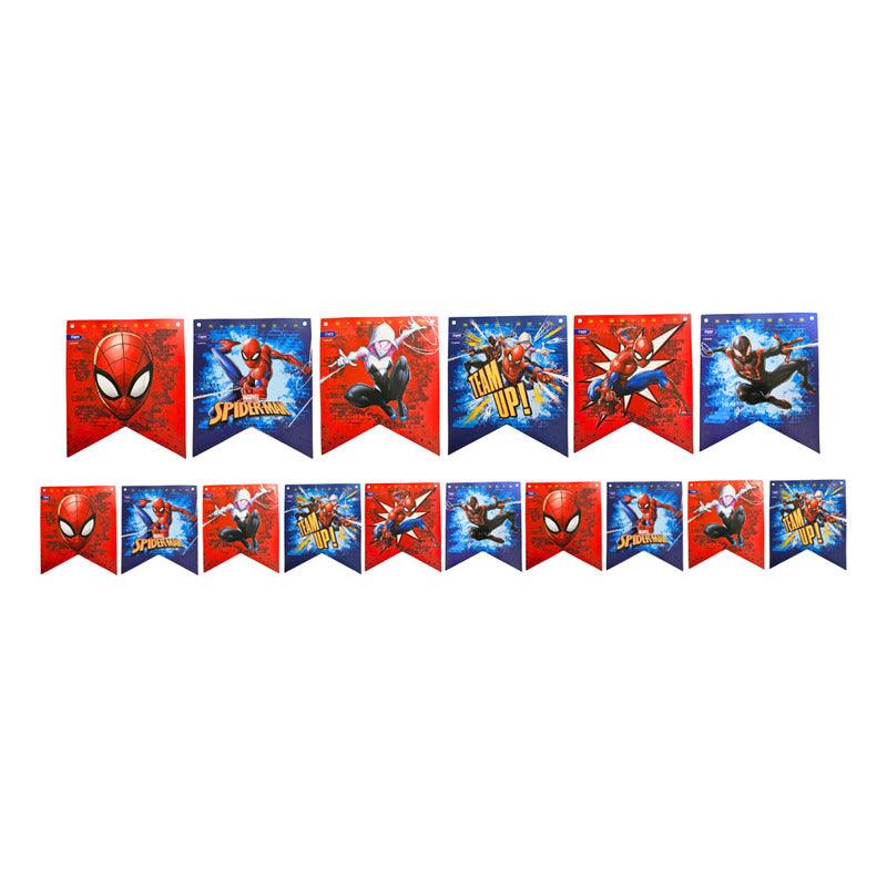 Guirnalda 16 Banderines Spiderman 3mts Para Cumpleaños - Louicid