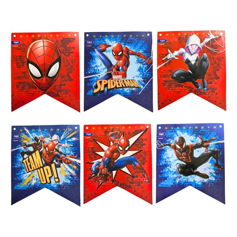 Guirnalda 16 Banderines Spiderman 3mts Para Cumpleaños - Louicid