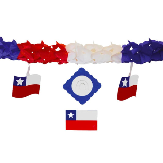 Guirnalda Cuadrada Bandera Tricolor 2mts Fiestas Patrias - Louicid