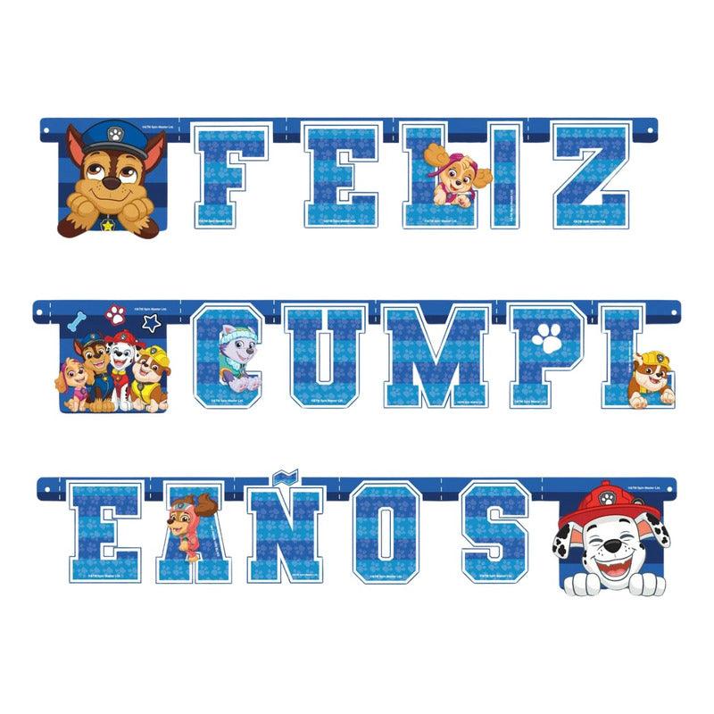 Guirnalda Feliz Cumpleaños Paw Patrol 1.6mts Para Celebraciones - Louicid