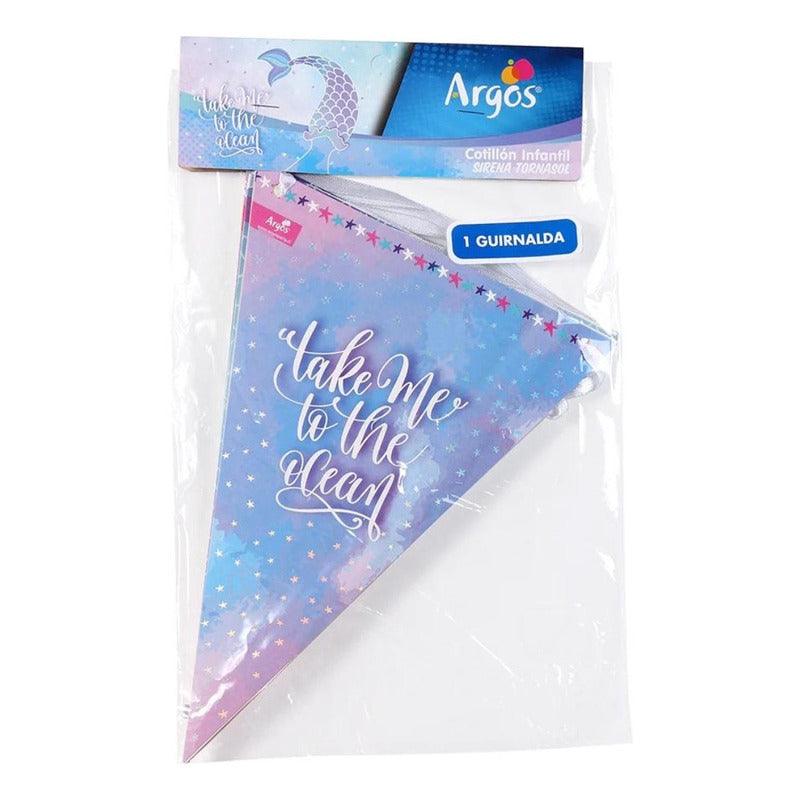 Guirnalda Sirena Tornasol 10pcs Banderines Cumpleaños Argos - Louicid