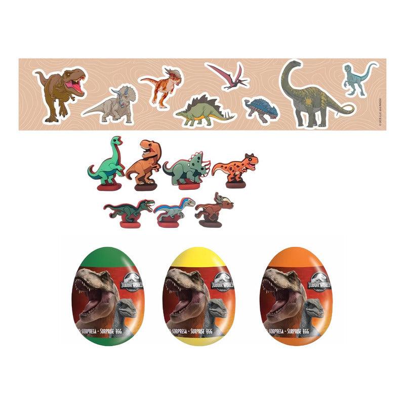 Huevo Sorpresa Jurassic World Con Dinosaurio 2D Y Stickers - Louicid