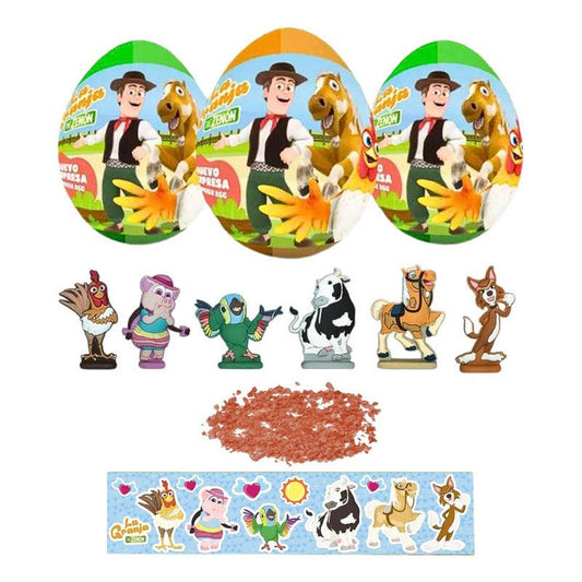  Huevos sorpresa La Granja de Zenón con contenido completo: figura, stickers y caramelo - Louicid