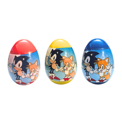 Vista del empaque con huevos sorpresa Sonic, perfectos como regalo o detalle para cumpleaños - Louicid