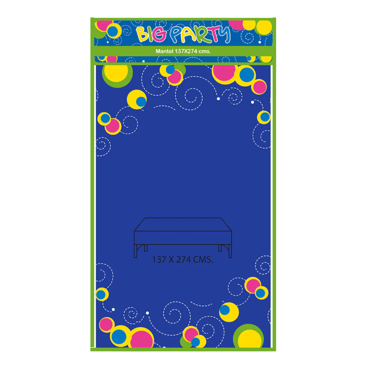 Mantel Plástico Desechable Azul  137x274 cm Para Celebraciones - Louicid