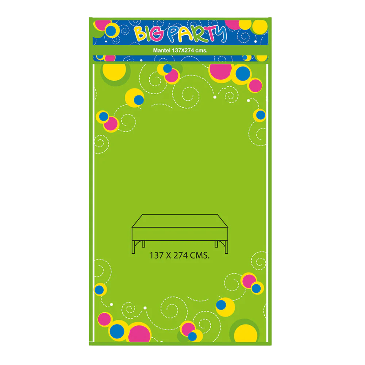 Mantel Plástico Desechable Verde Lima 137x274 cm Para Celebraciones - Louicid