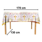Mantel Religioso Cruz Dorado 170x130cm Para Primera Comunión - Louicid