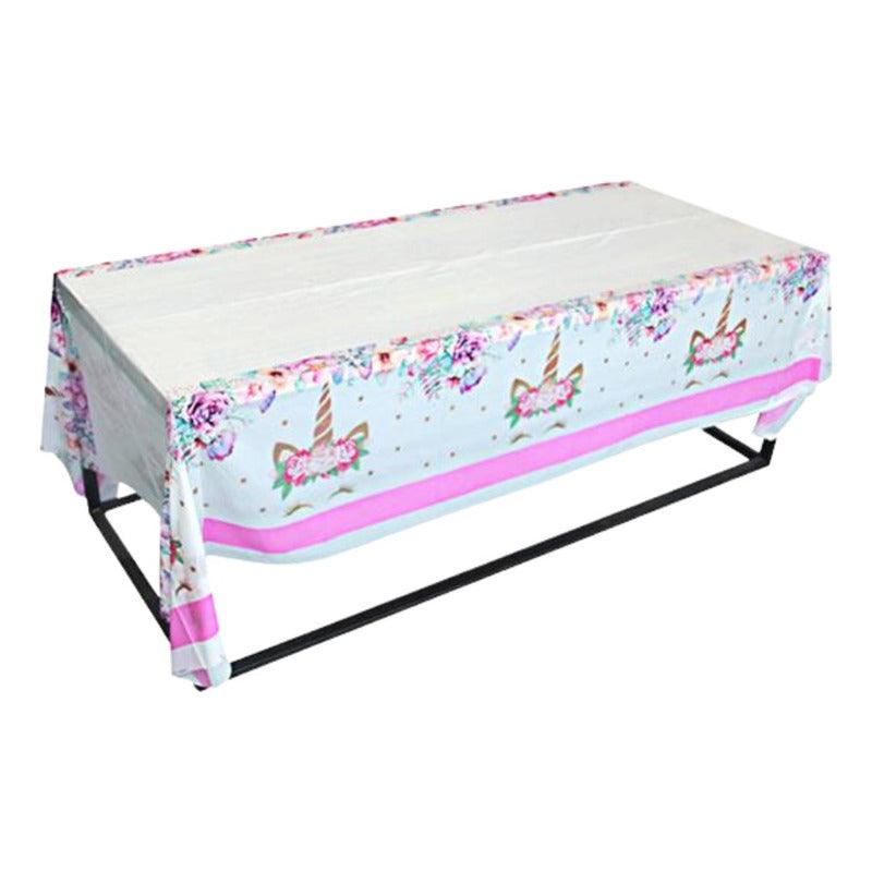 Mantel De Unicornio Flor 110x180cm Para Cumpleaños Infantil - Louicid