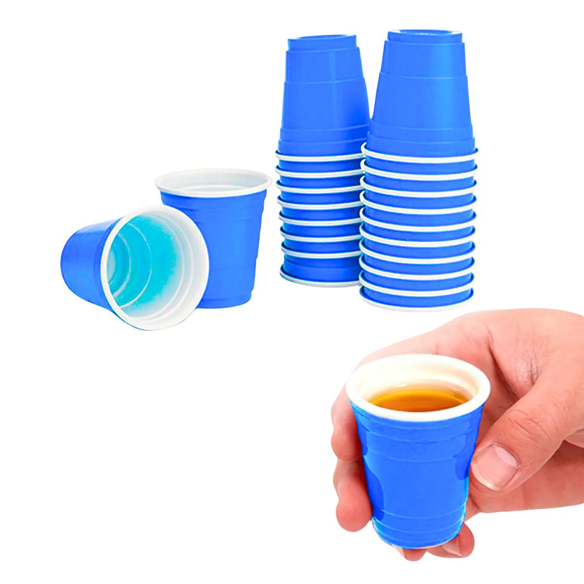 Pack 20 Vasos Plásticos Desechables Tipo Shot 45ml Para Fiestas Rojo - Louicid
