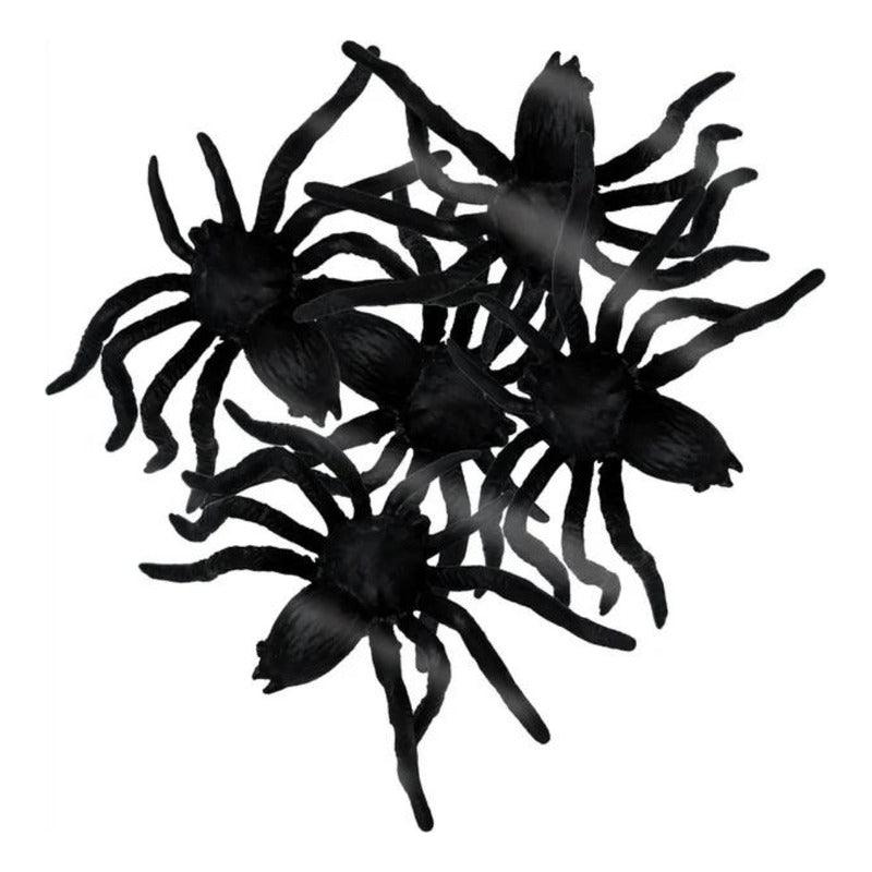 Pack 6 Arañas Negras Para Decoración Halloween - Louicid